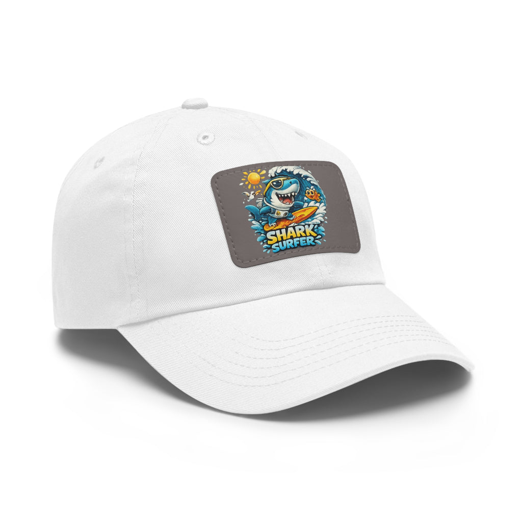 Shark Surfer Leather Patch Dad Hat