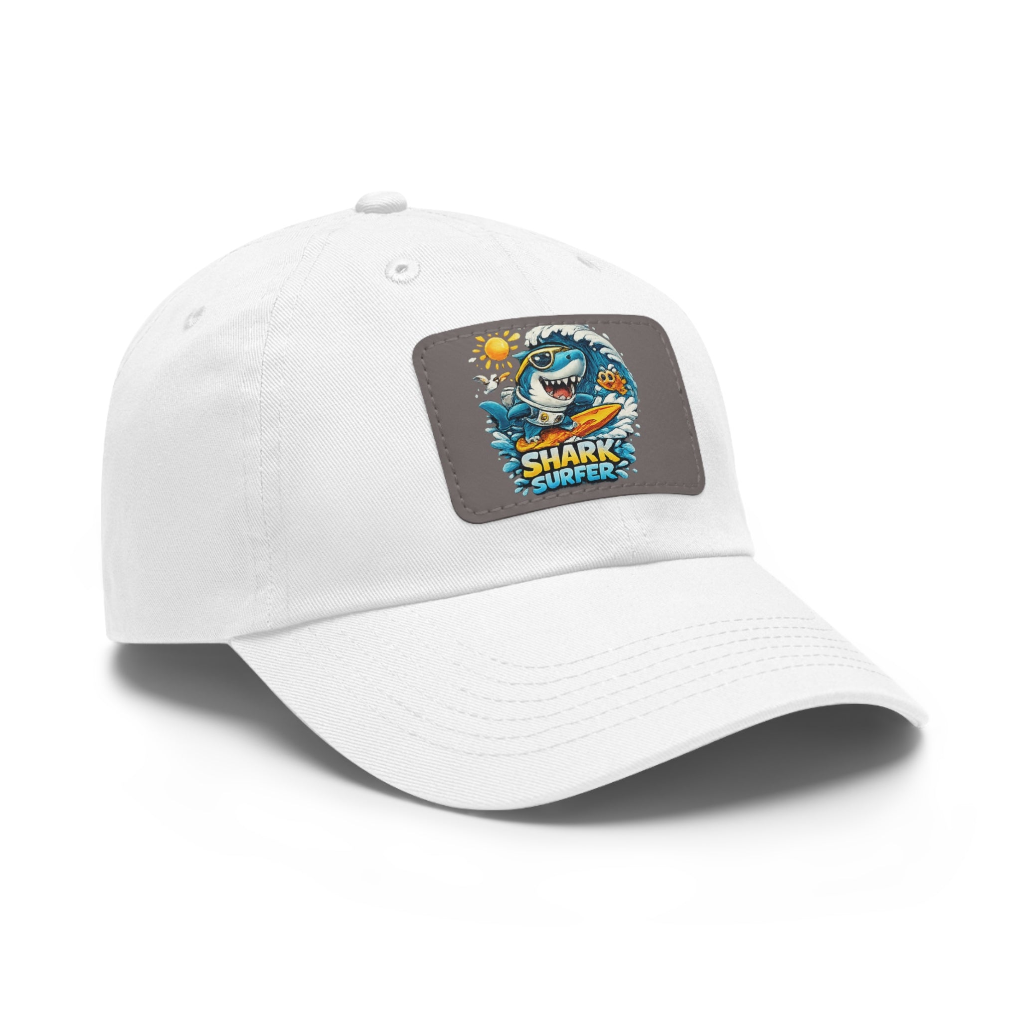 Shark Surfer Leather Patch Dad Hat