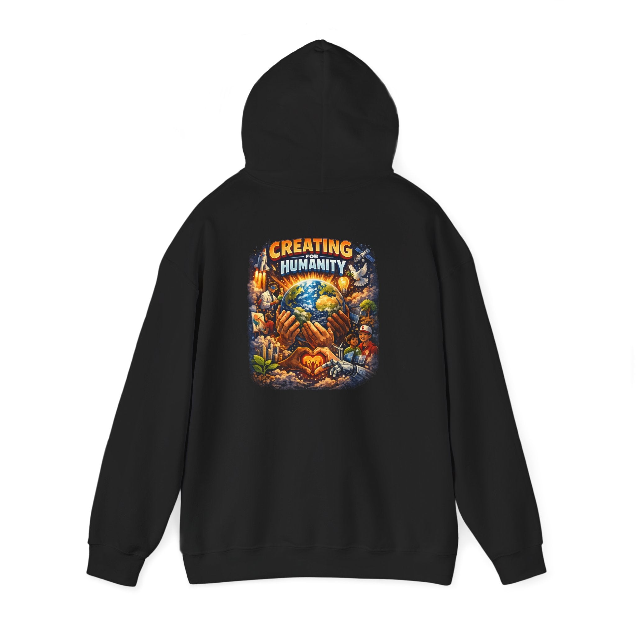 Earth & Hands Hoodie — Protect Humanity Graphic Pullover