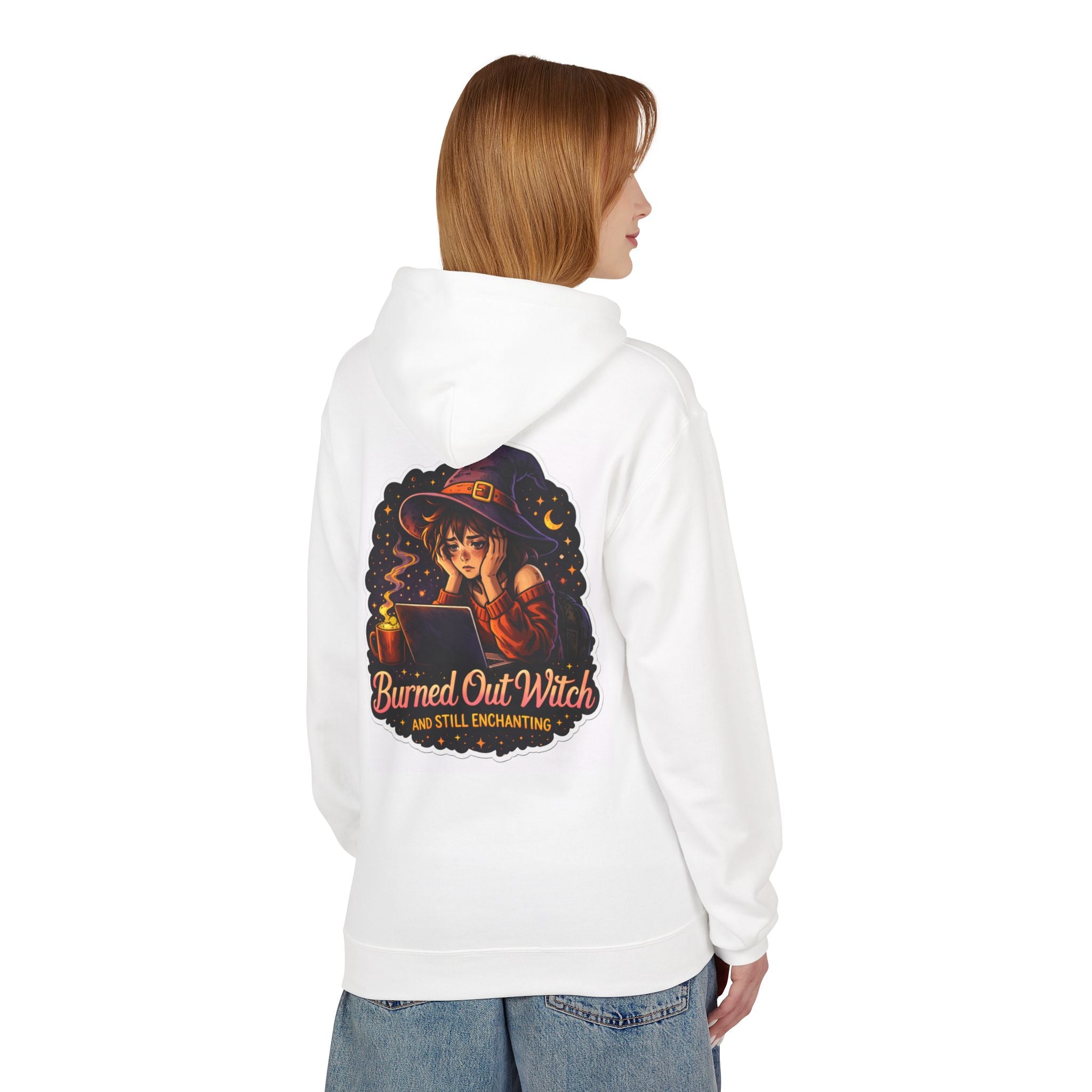 Burned Out Witch Hoodie — 'Burned Out Witch and Still Enchanting' Graphic Pullover