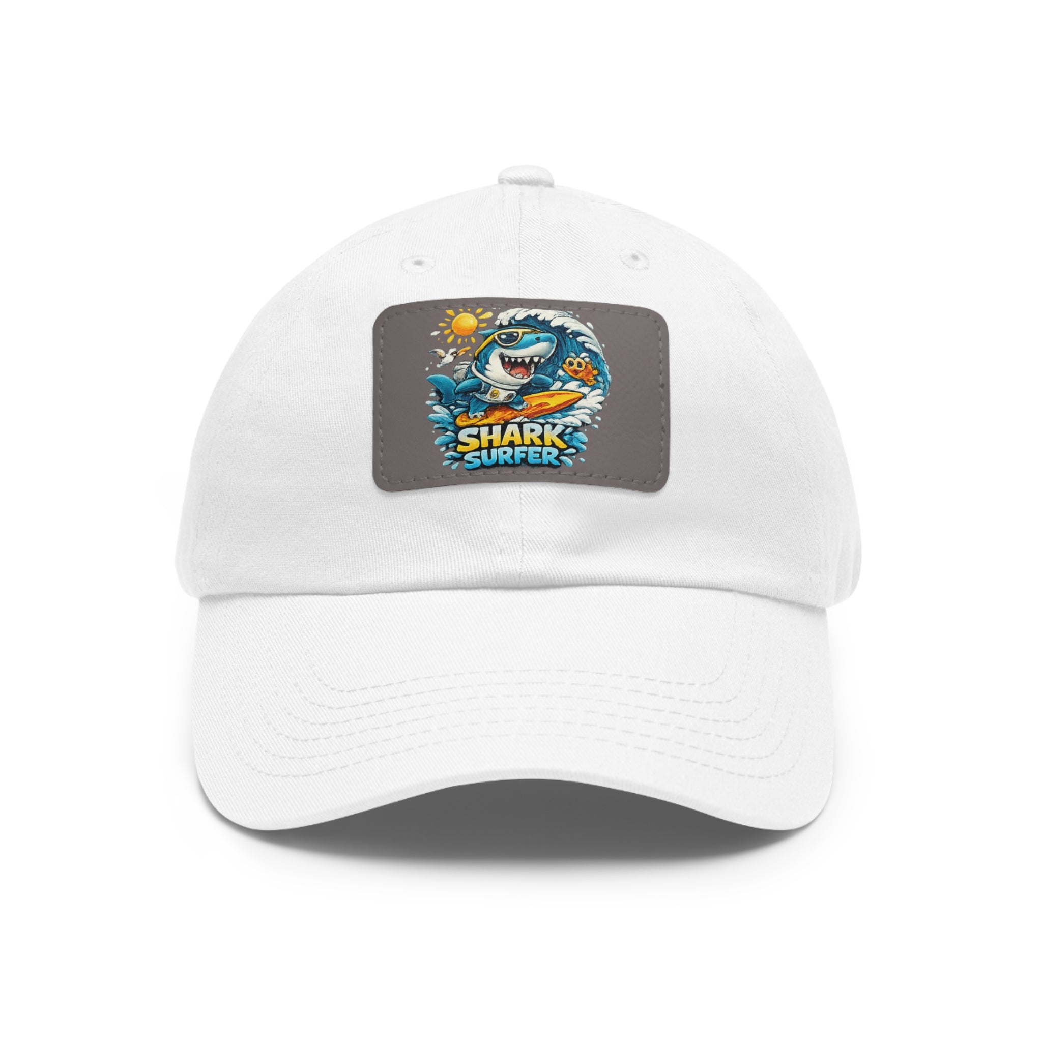 Shark Surfer Leather Patch Dad Hat