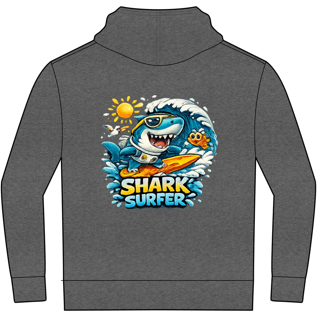 Kids' Gaming Hoodie — 'Gaming Mode' Front & 'Shark Surfer' Back Graphic