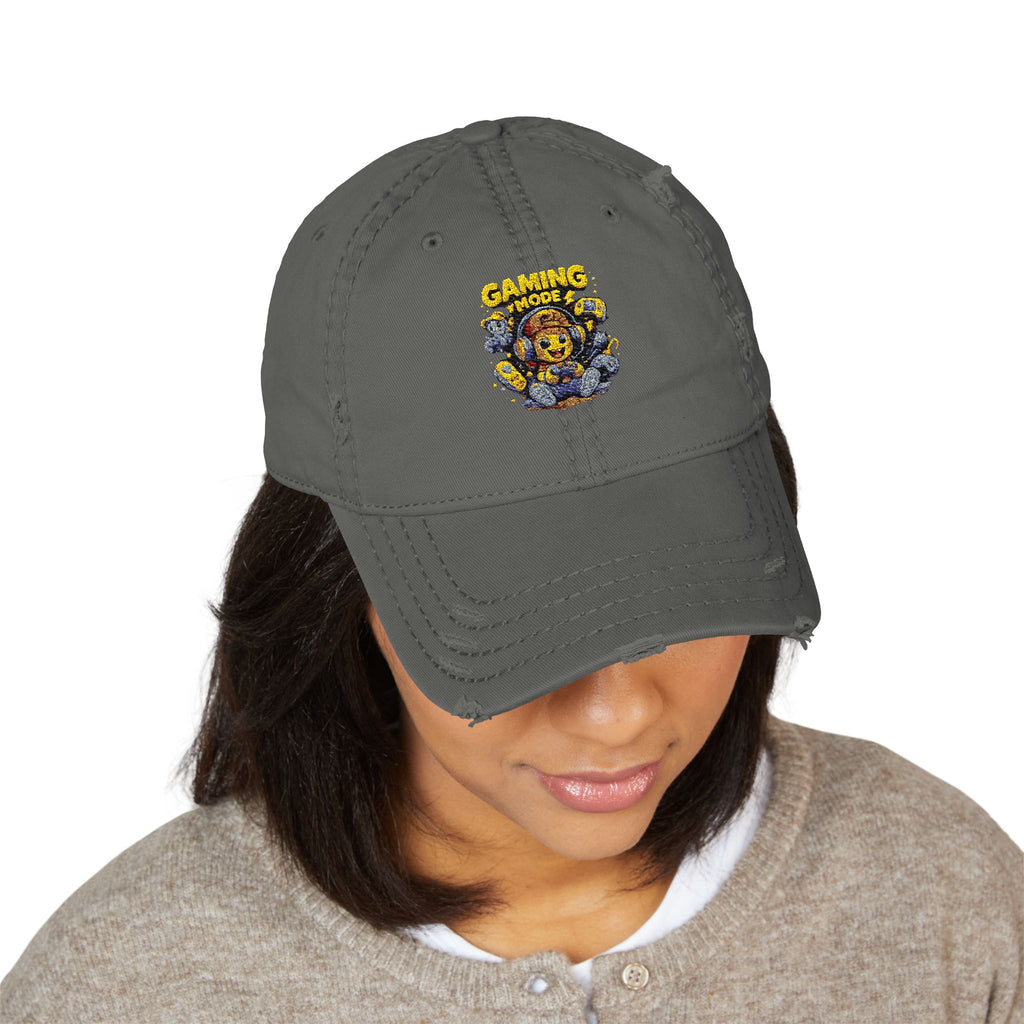 Gaming Teddy Embroidered Distressed Dad Hat