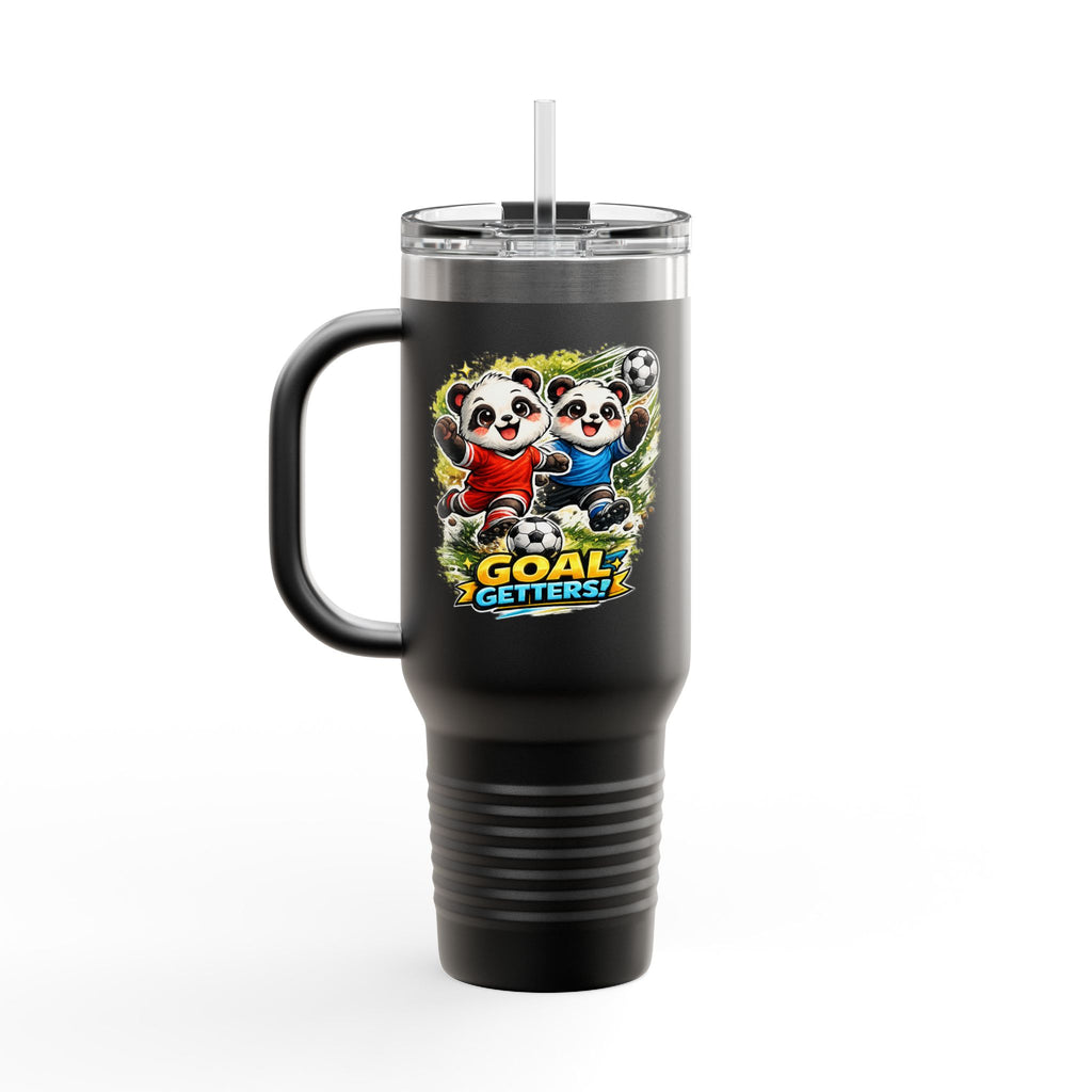 40oz Insulated Travel Mug — Colorful Animal Warriors Design