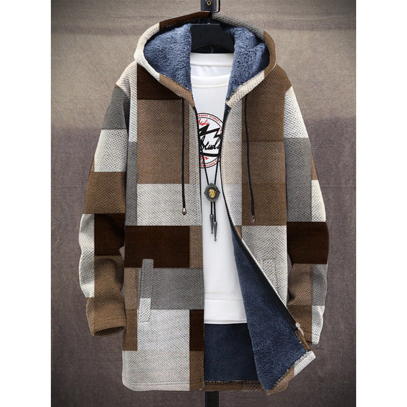 Mens Stylish Long Winter Casual Hooded Coat