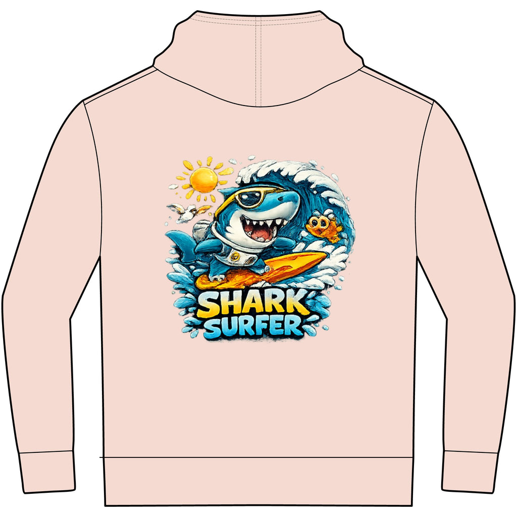 Kids' Gaming Hoodie — 'Gaming Mode' Front & 'Shark Surfer' Back Graphic