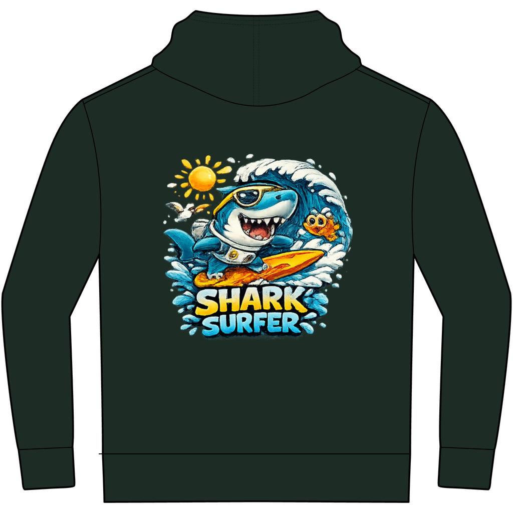 Kids' Gaming Hoodie — 'Gaming Mode' Front & 'Shark Surfer' Back Graphic
