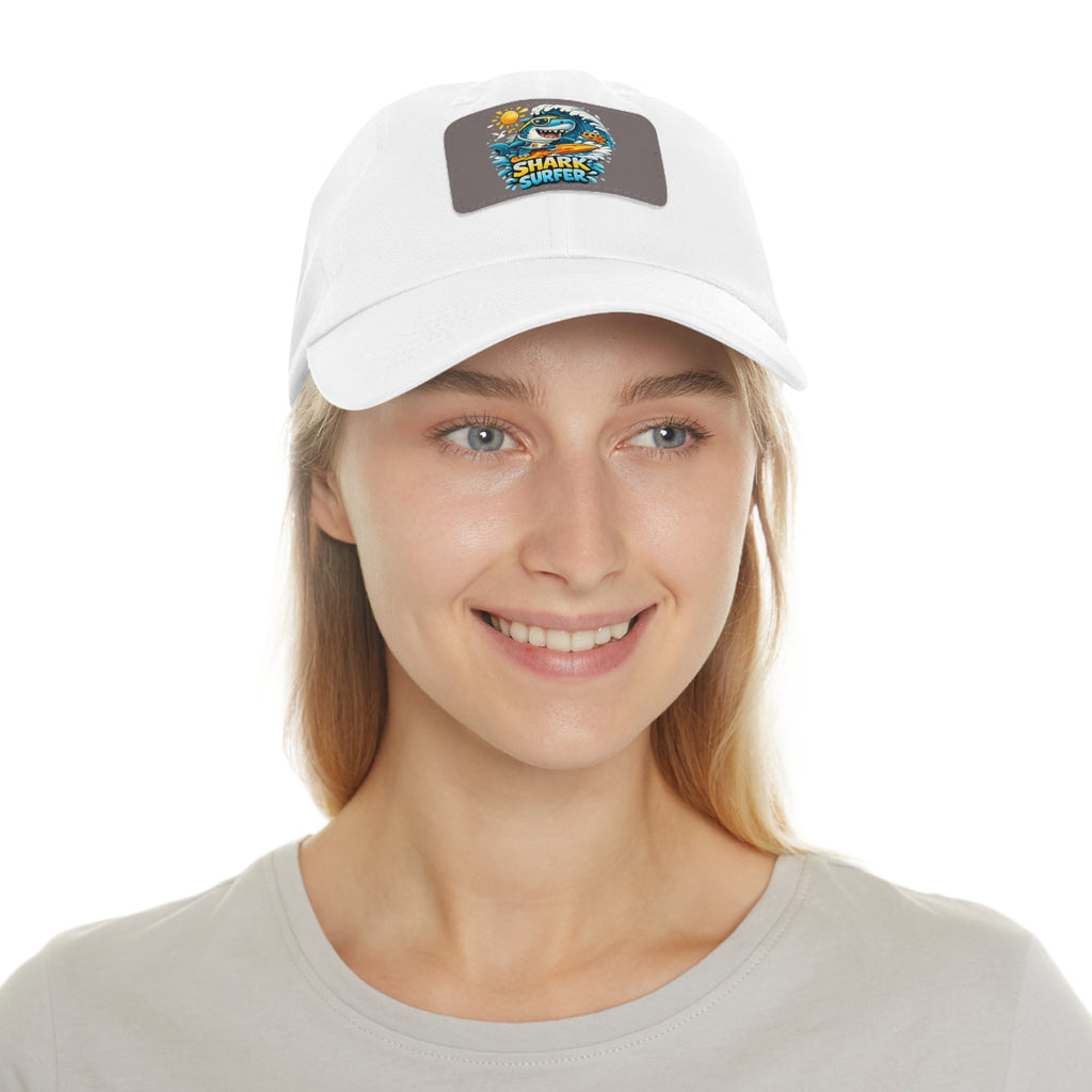 Shark Surfer Leather Patch Dad Hat