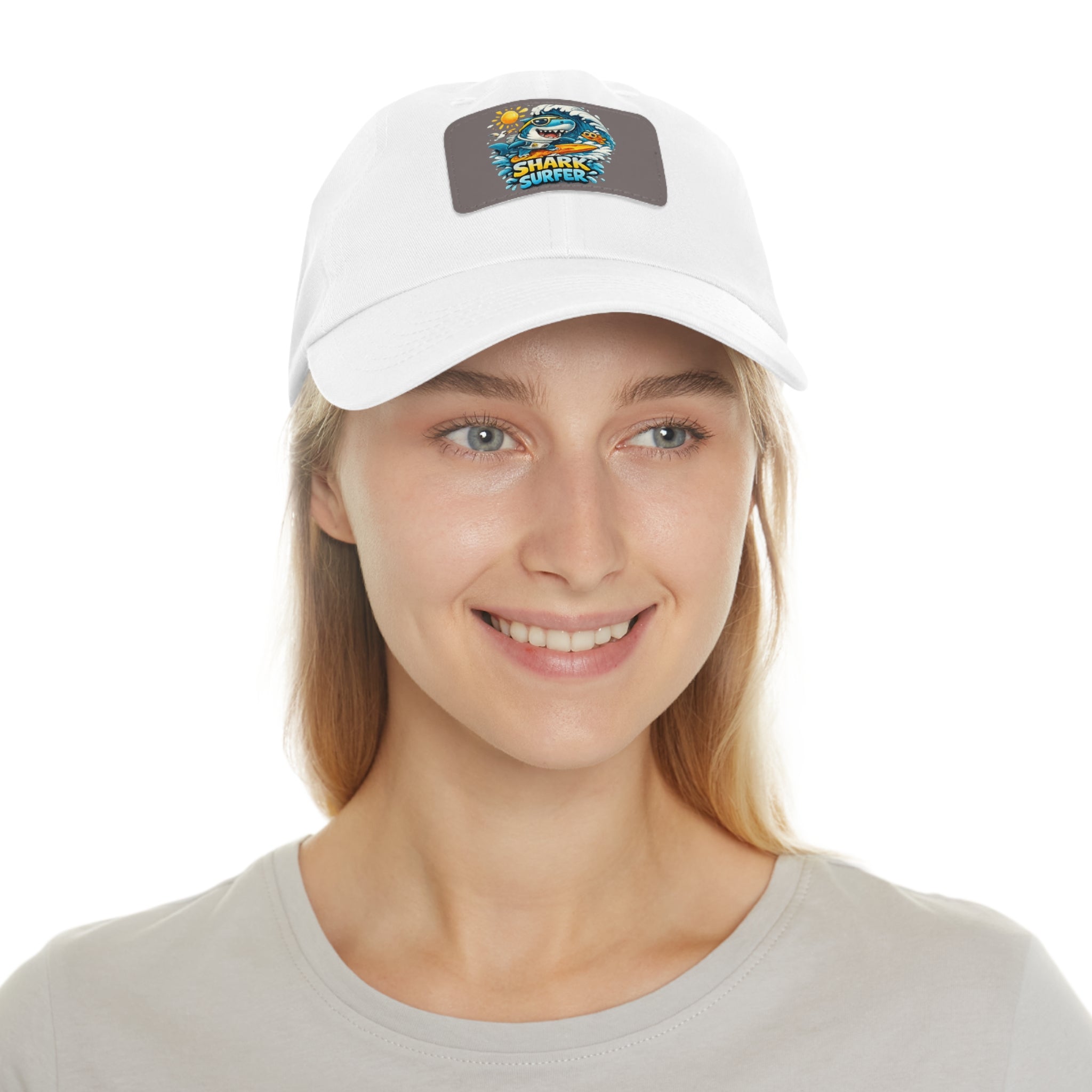 Shark Surfer Leather Patch Dad Hat