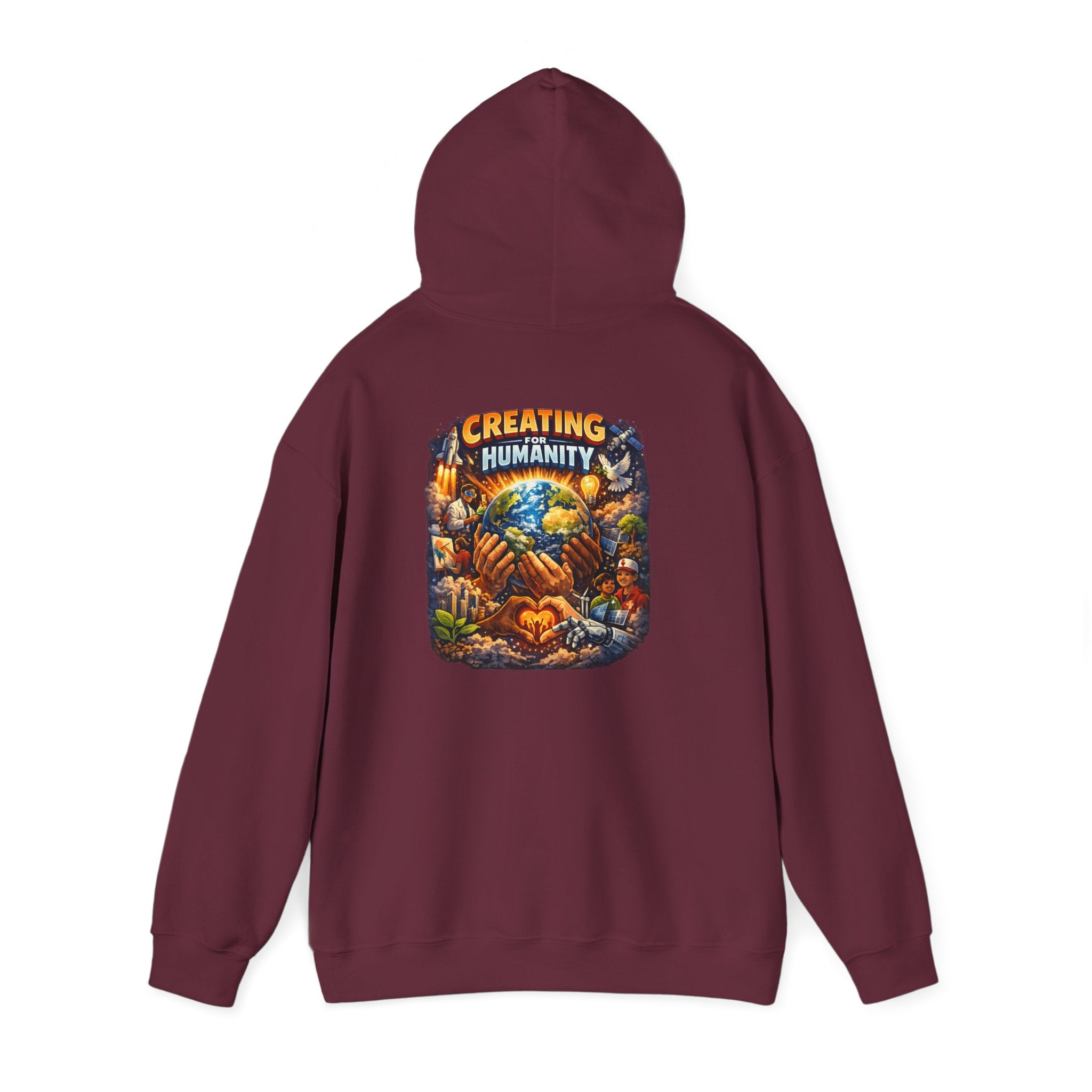 Earth & Hands Hoodie — Protect Humanity Graphic Pullover
