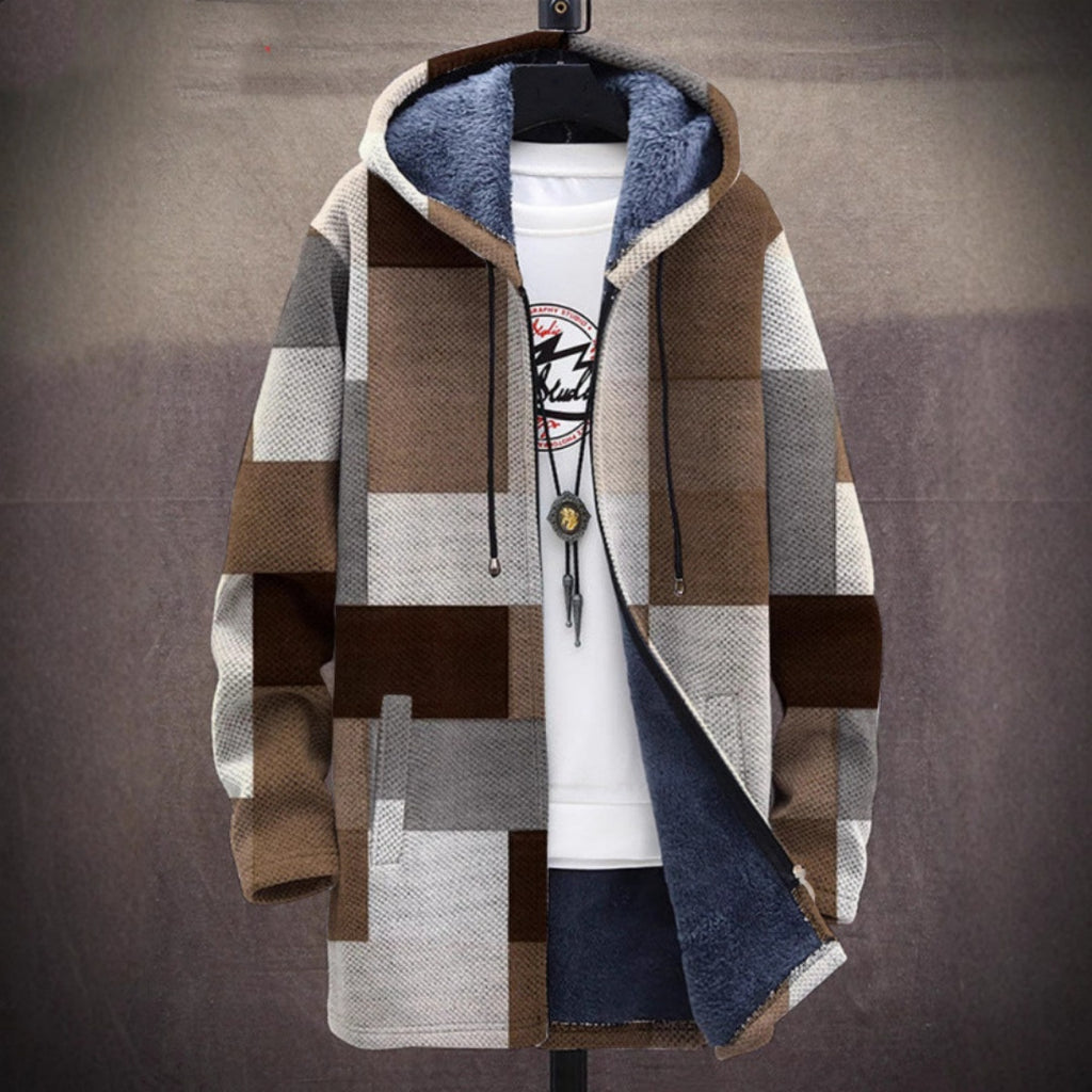 Mens Stylish Long Winter Casual Hooded Coat